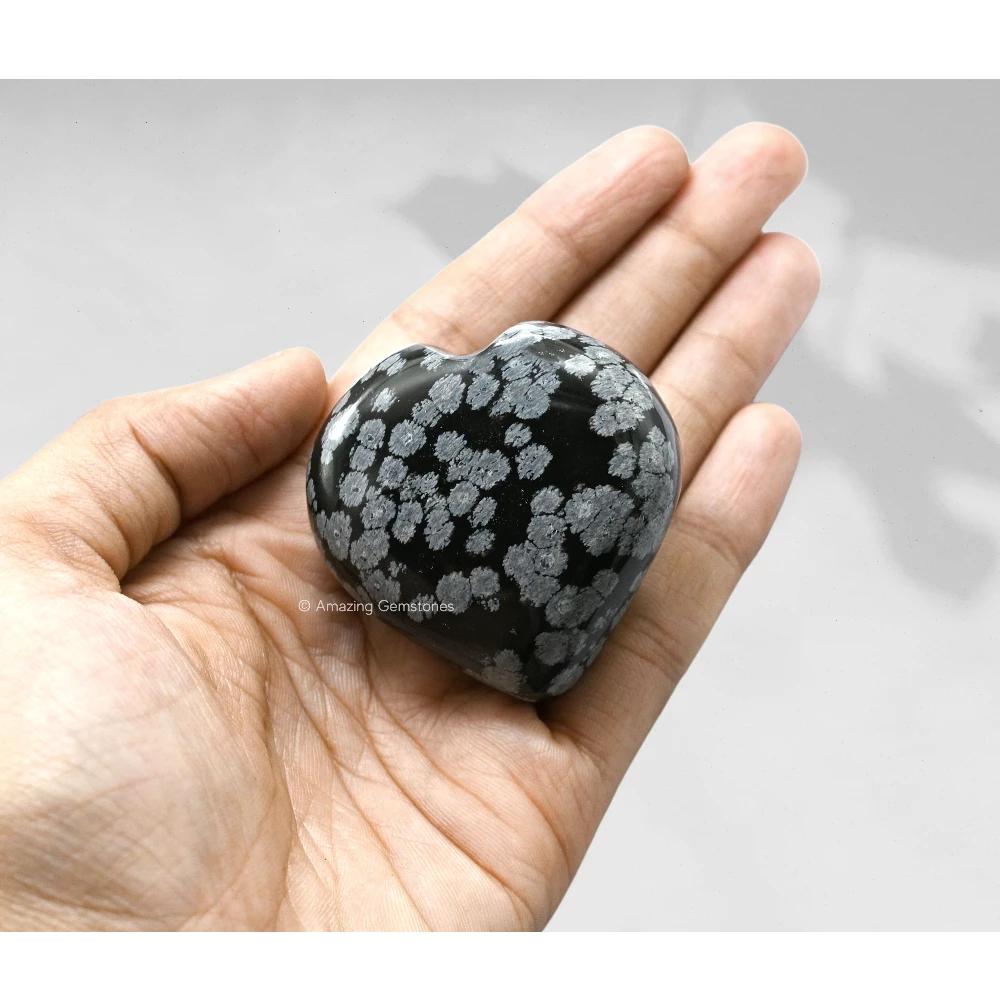Snowflake Obsidian Heart