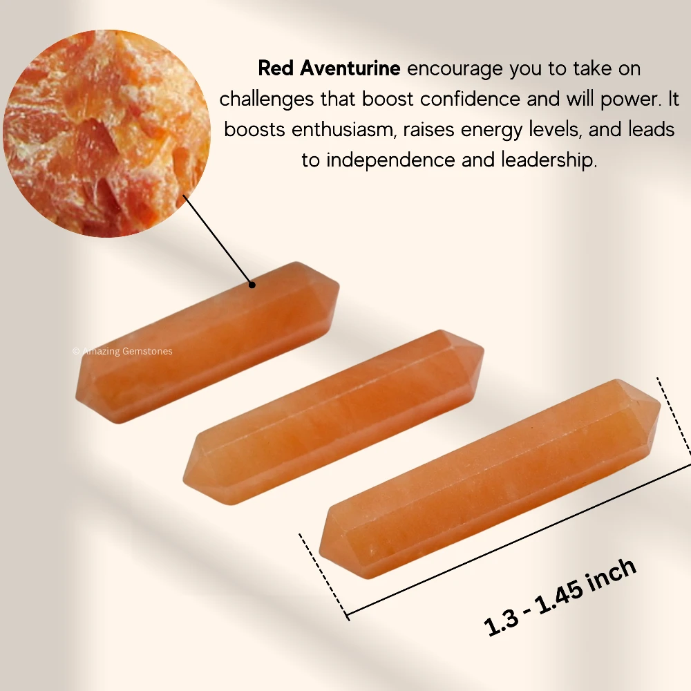 Red Aventurine Pencil Points (Double Terminated) (Set of 50)