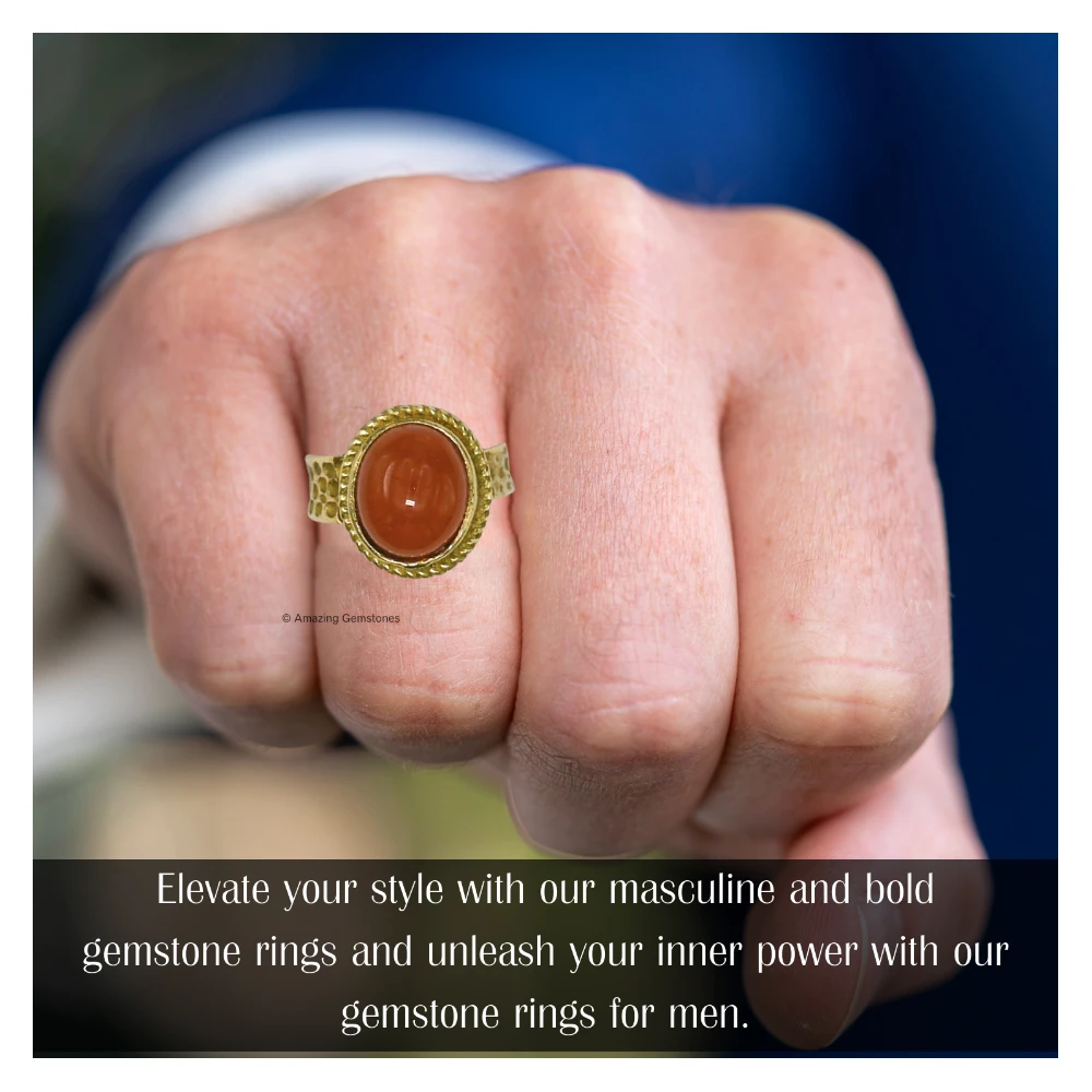 Carnelian Onyx Crystal Ring (Gold)