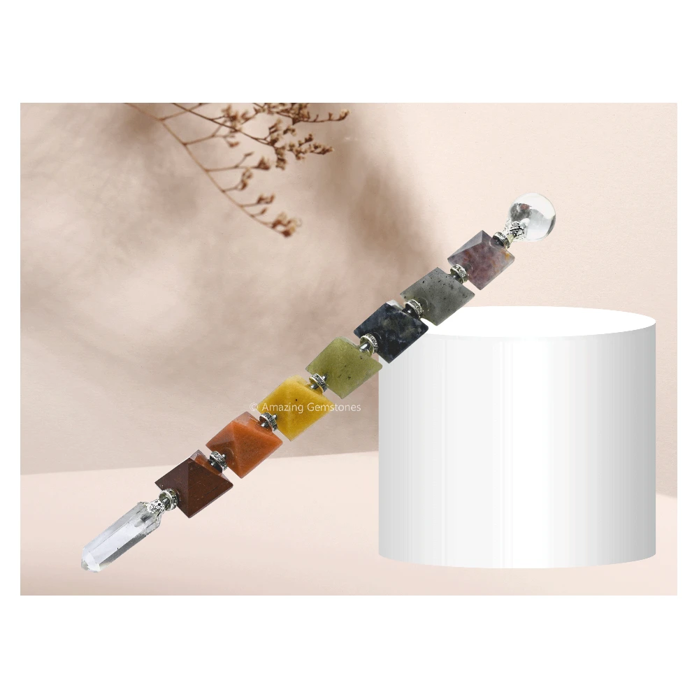 Chakra Pyramid Healing Crystal Wand (Horizontal)