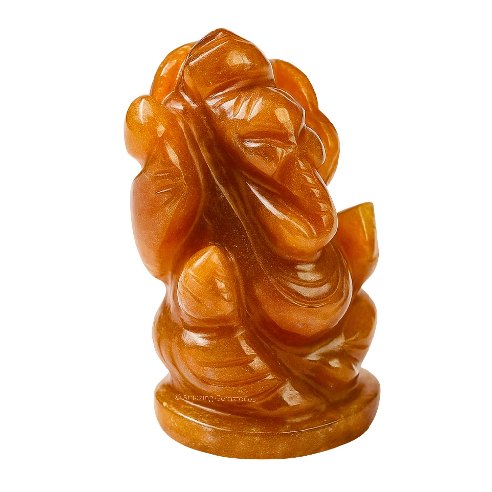 Red Aventurine Ganesha Crystal Idol