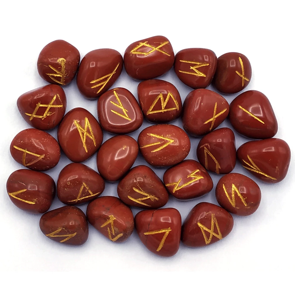 Red Jasper Rune Stones Set