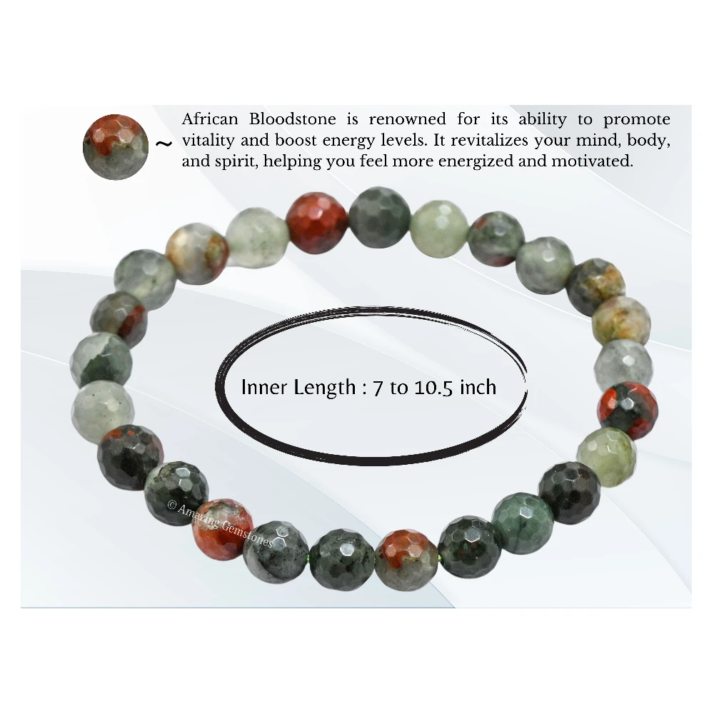 African Bloodstone Bracelet (Faceted-Stretchable)