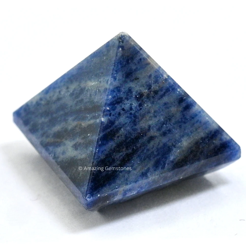 Sodalite Lemurian Pyramid - Under 9 Pyramid Plate