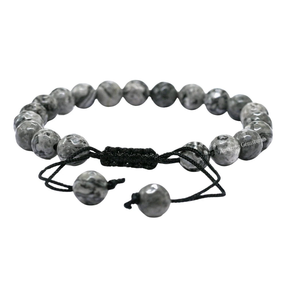 Map Stone Bracelet (Faceted) (Adjustable)
