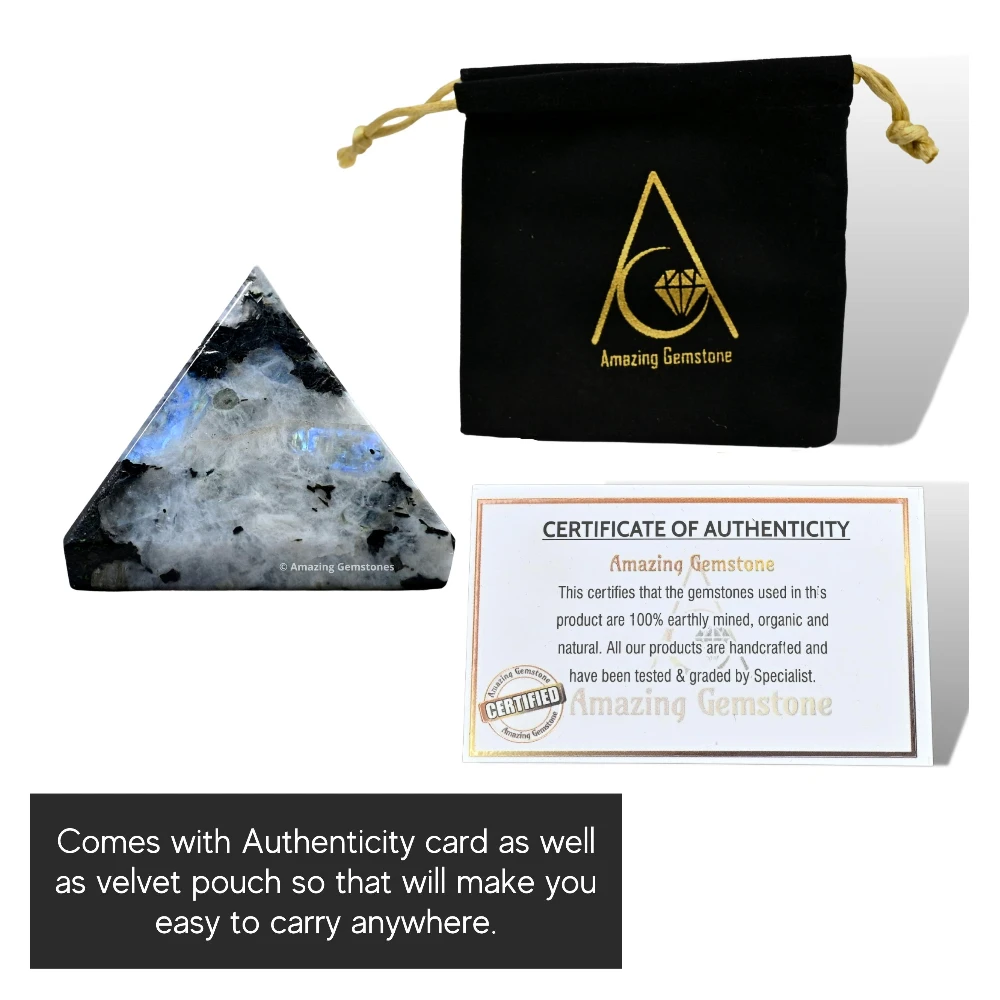 Rainbow Moonstone Pyramid (1 Inch)