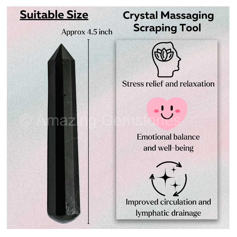 Black Tourmaline Wand (Faceted)