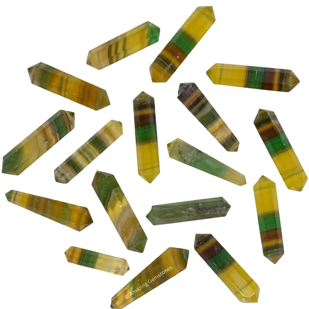 Multi Fluorite Pencil Points (Double Terminated) (Set of 3)