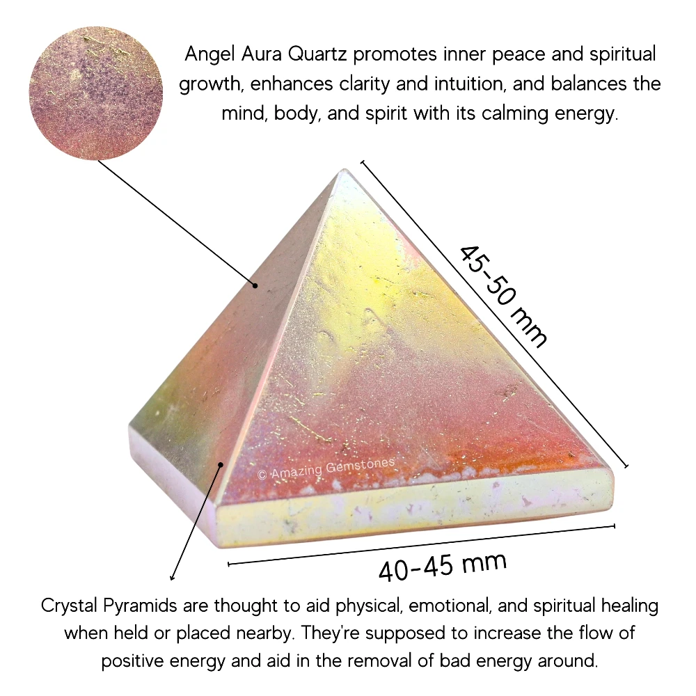 Angel Aura Quartz Pyramid (2 Inch)