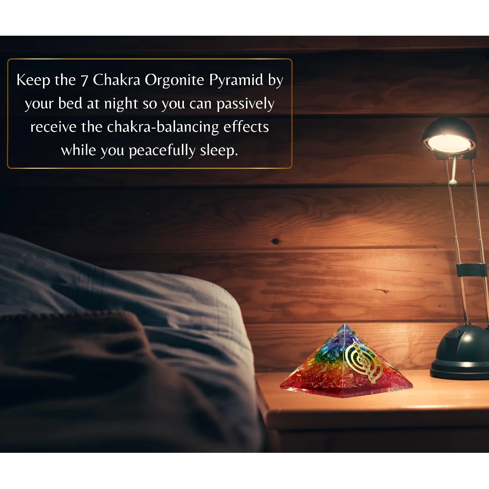 Chakra Onyx Orgone Pyramid - Chakra Reiki