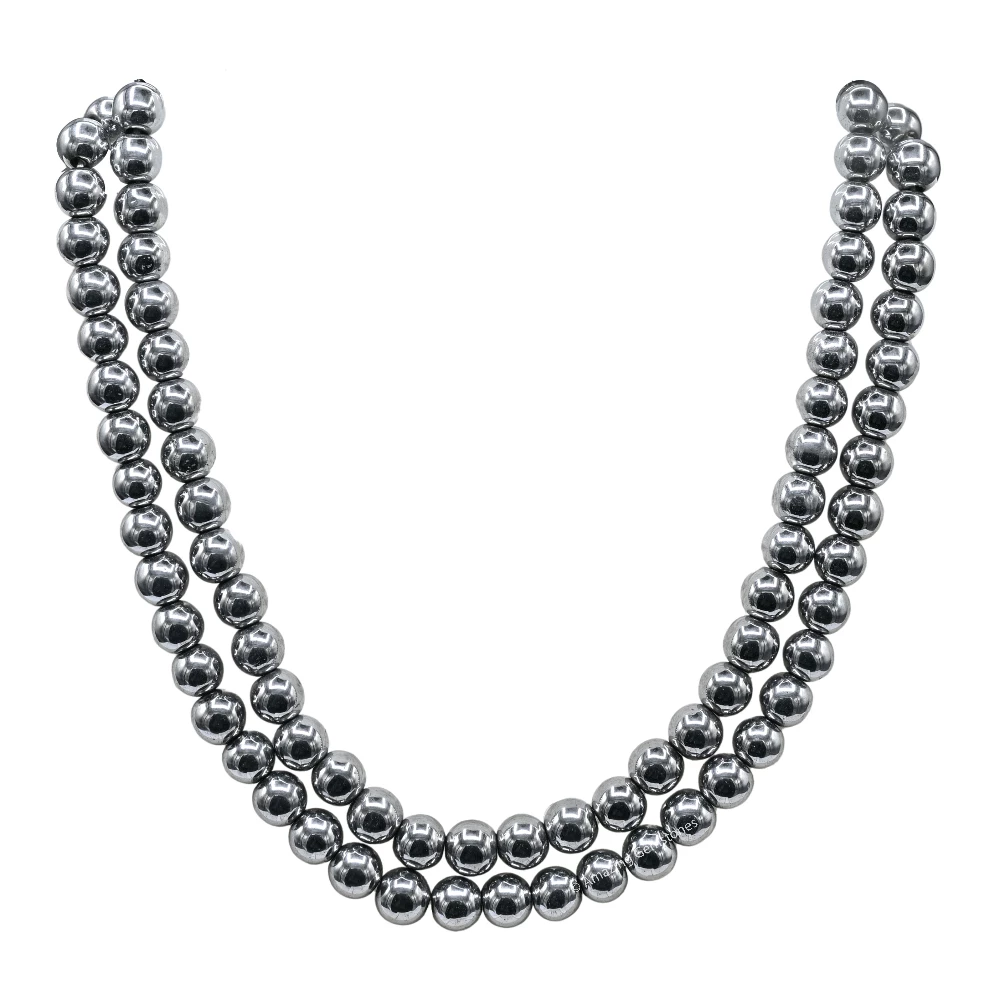 Silver Hematite Mala (Without Knot)