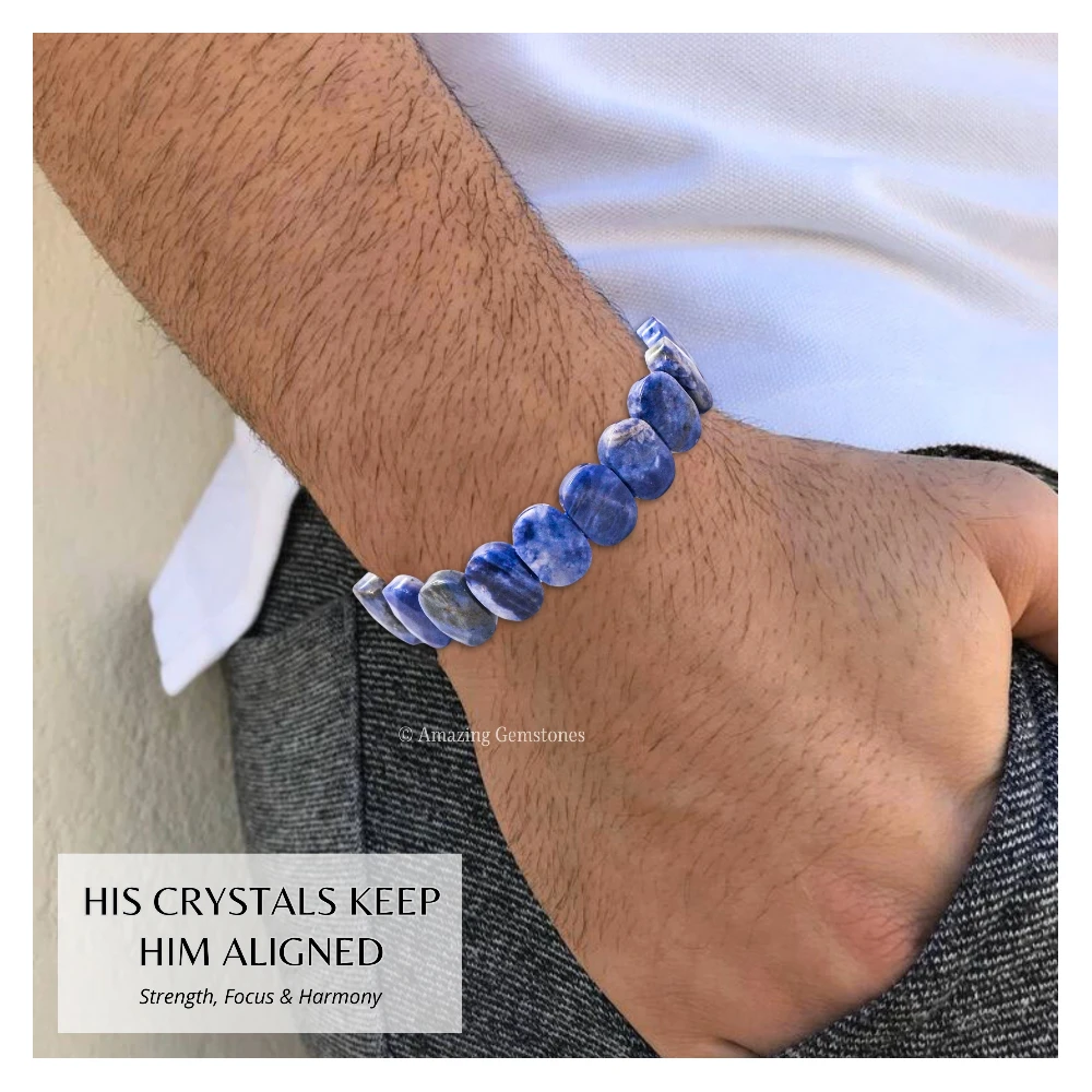 Sodalite Faceted Bracelet - Oval Stone