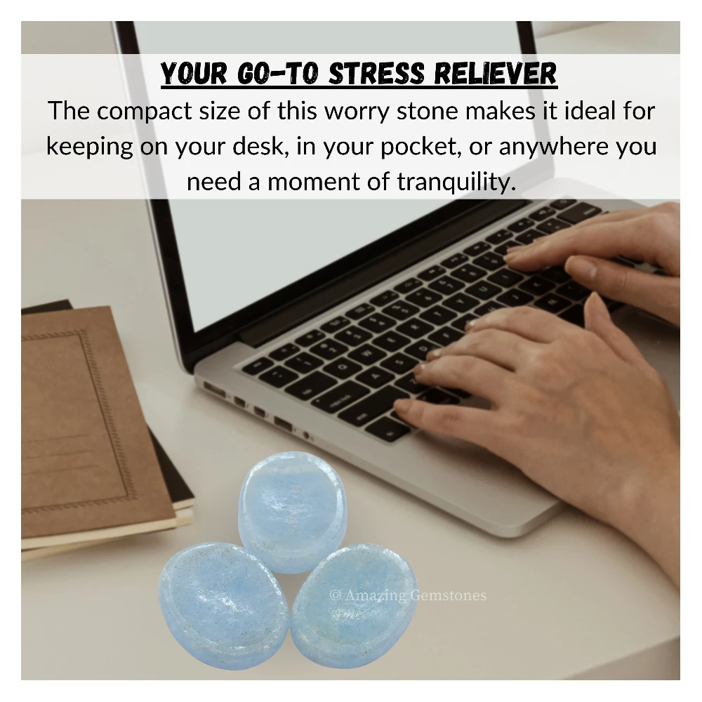 Blue Calcite Worry Stone