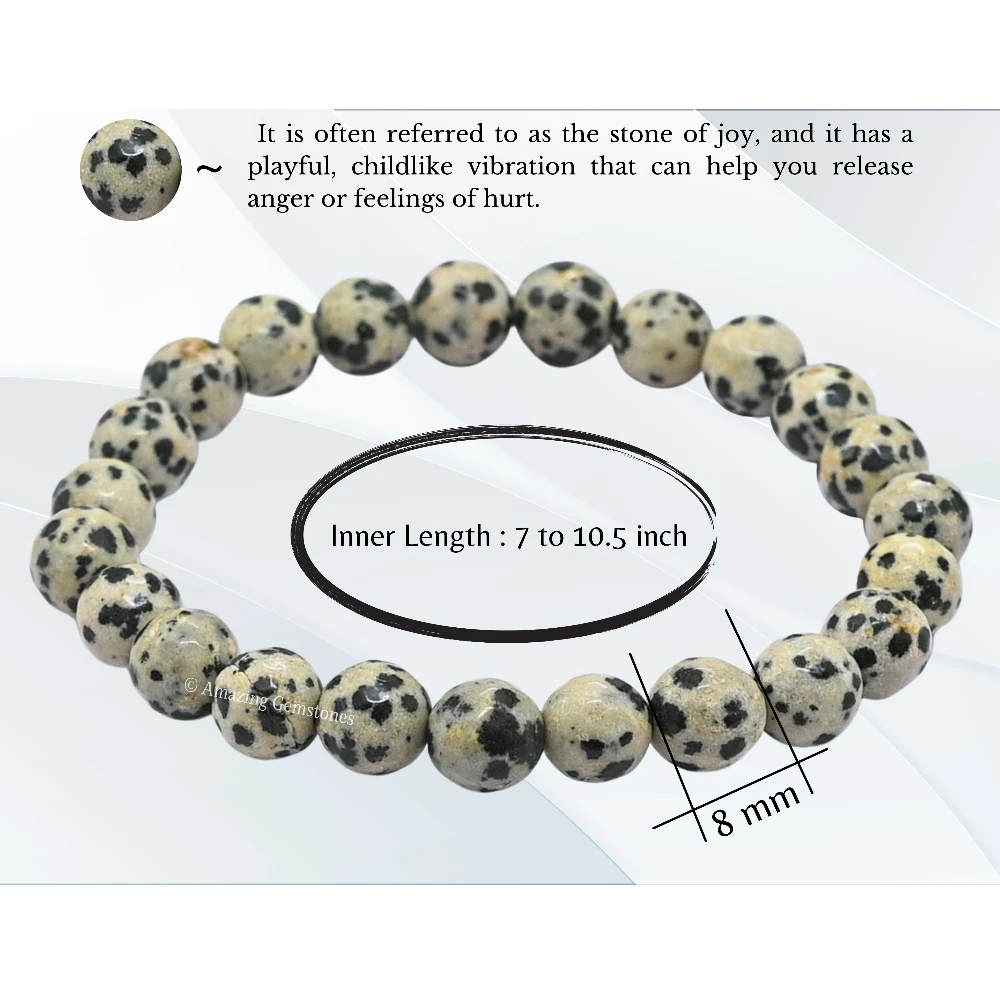 Dalmatian Jasper Bracelet (Faceted-Stretchable)