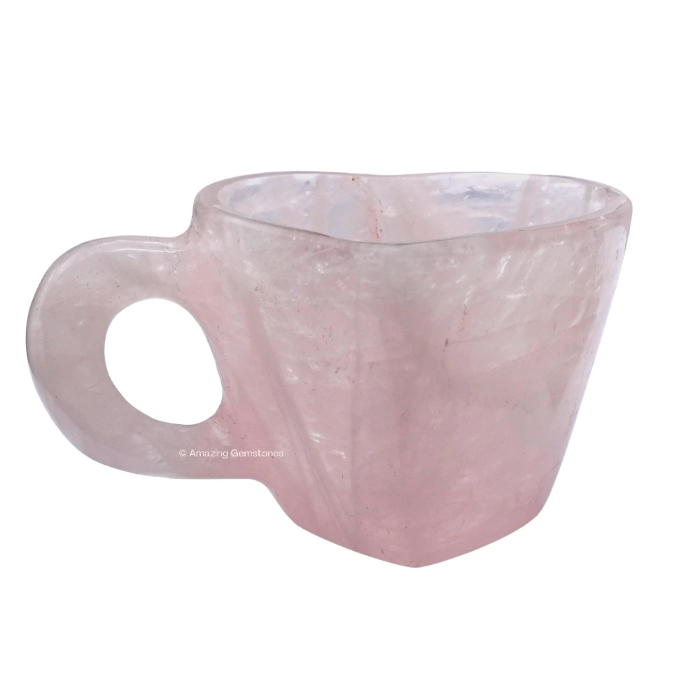 Rose Quartz Crystal Heart Cups
