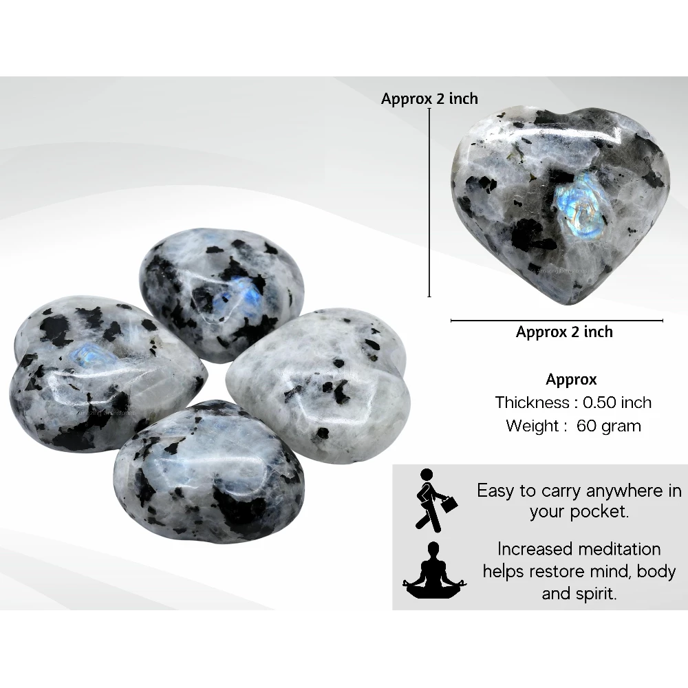 Rainbow Moonstone Heart