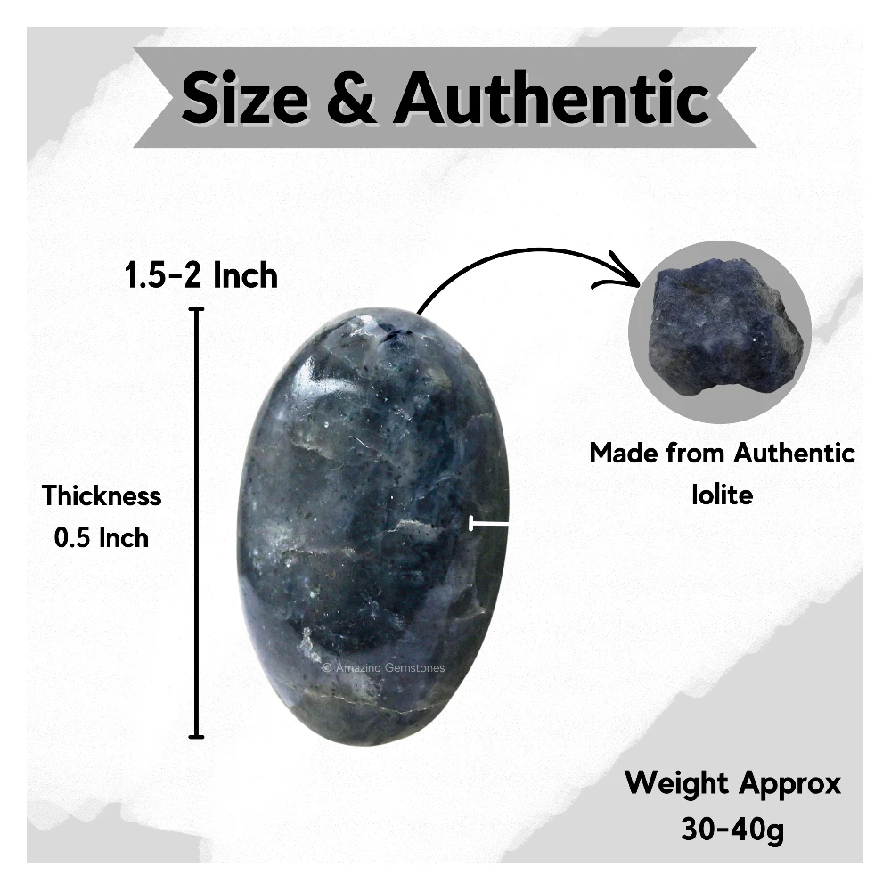 Iolite Palm Stone