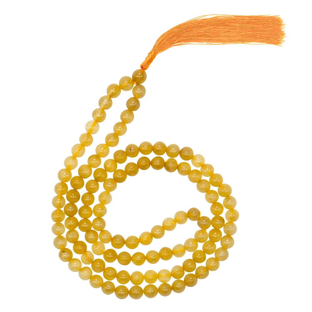 Golden Rutilated Quartz Mala