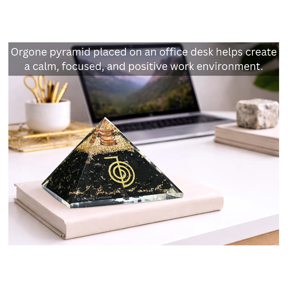 Black Tourmaline Orgone Pyramid - Reiki