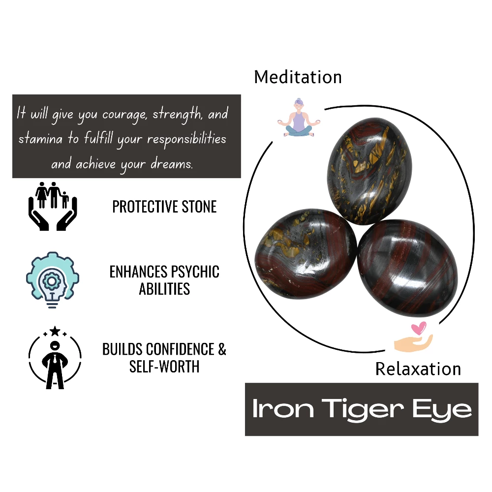 Iron Tiger Eye Palm Stone