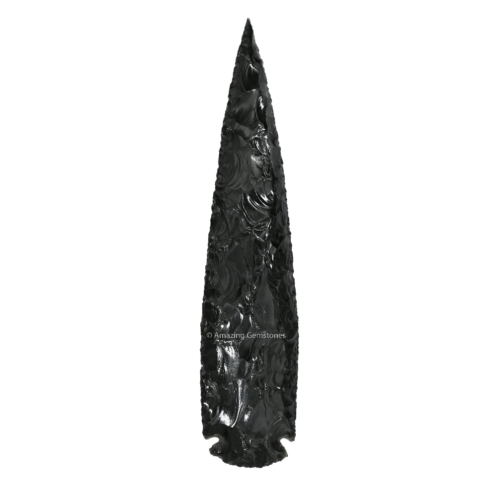 Black Obsidian Crystal Arrowhead - 9" to 10"