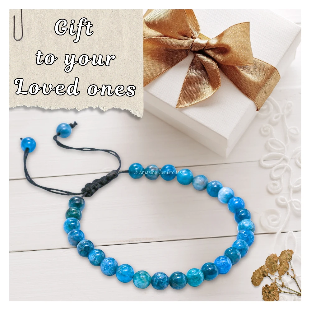 Apatite Healing Crystal Bracelets - 6mm Beads (Adjustable)
