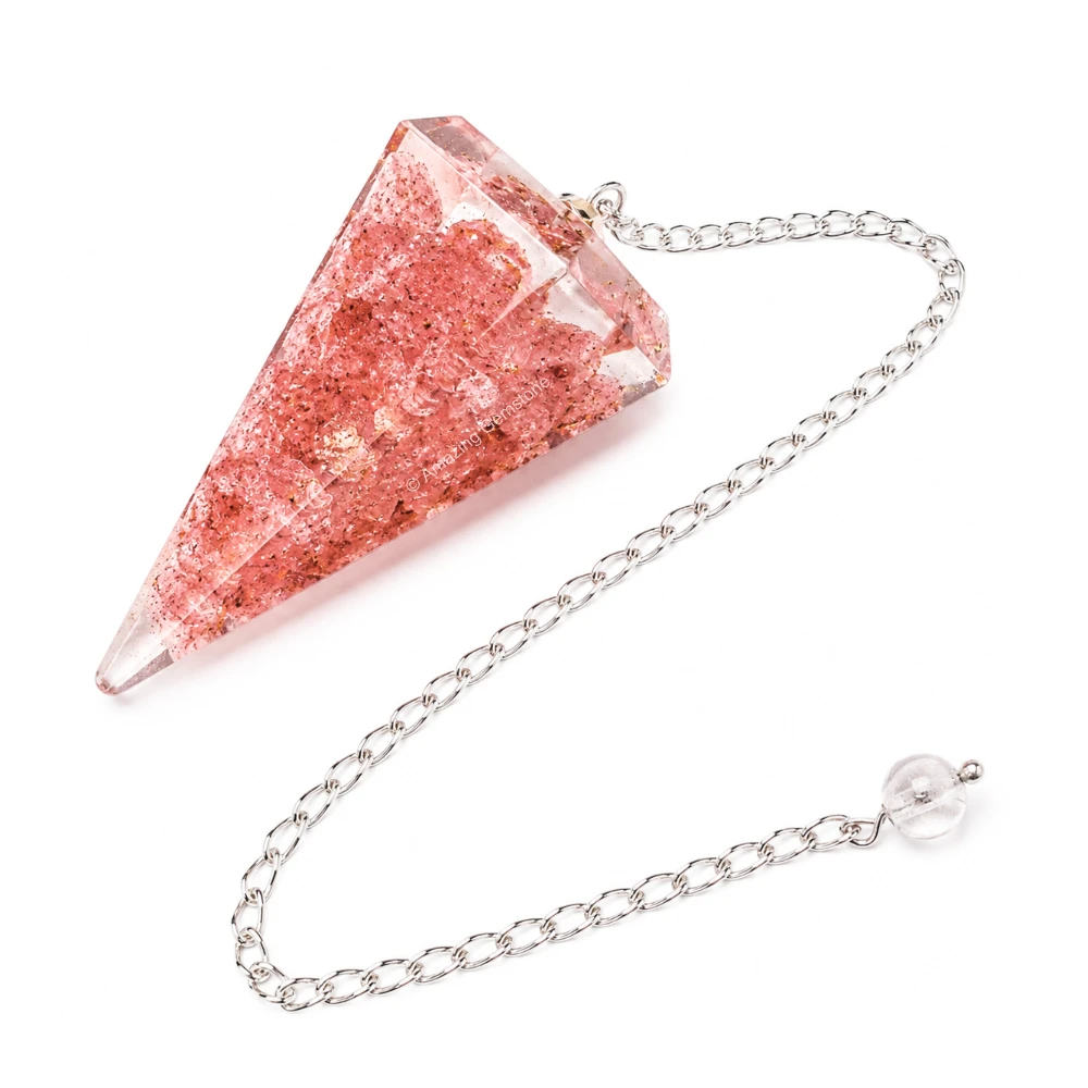Strawberry Quartz Orgone Pendulum