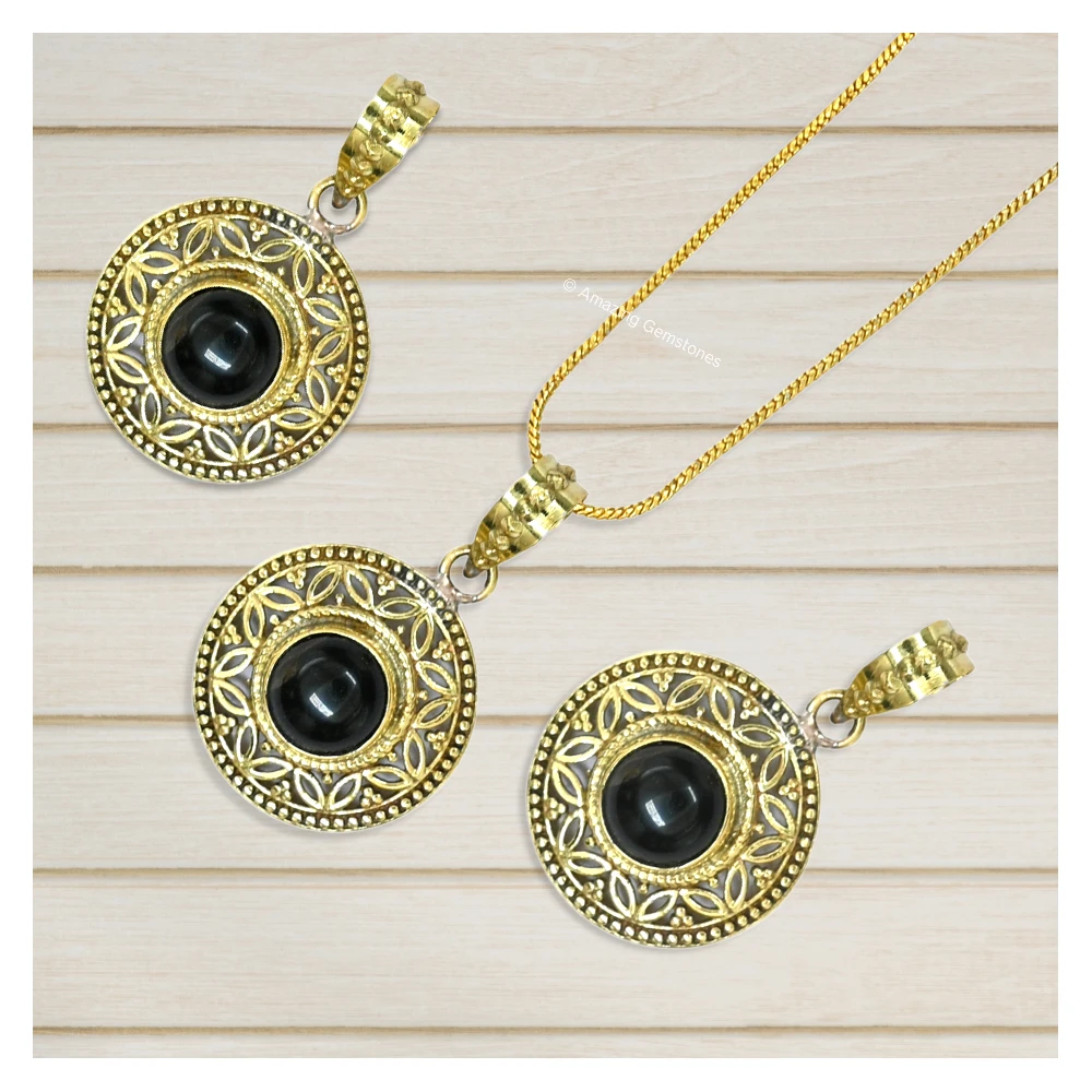 Black Obsidian Bead Necklace Premium