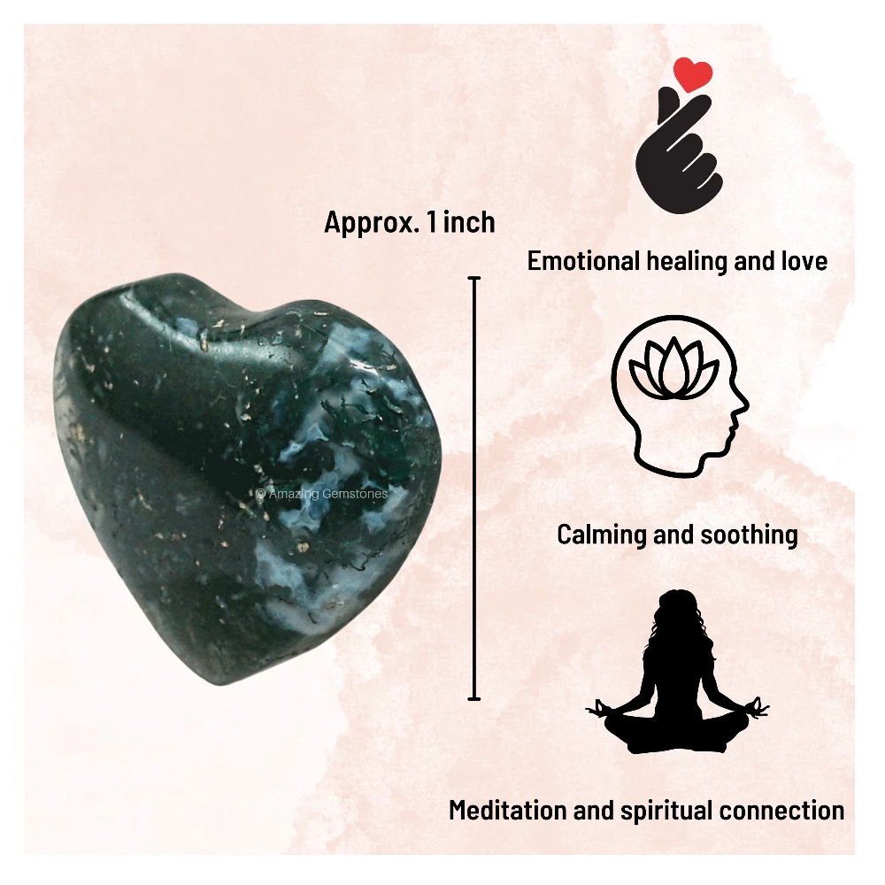 Moss Agate Heart (Pack of 2)