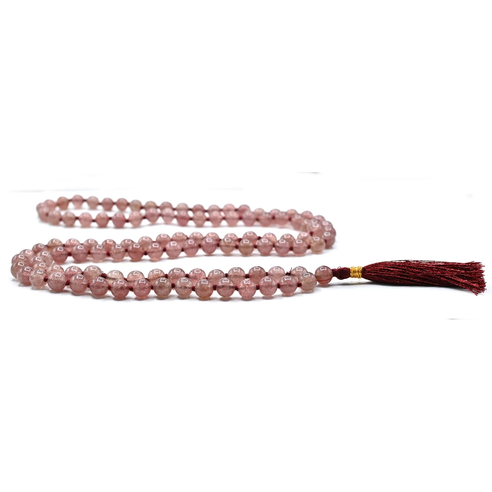 Strawberry Quartz Mala (Hand Knotted)