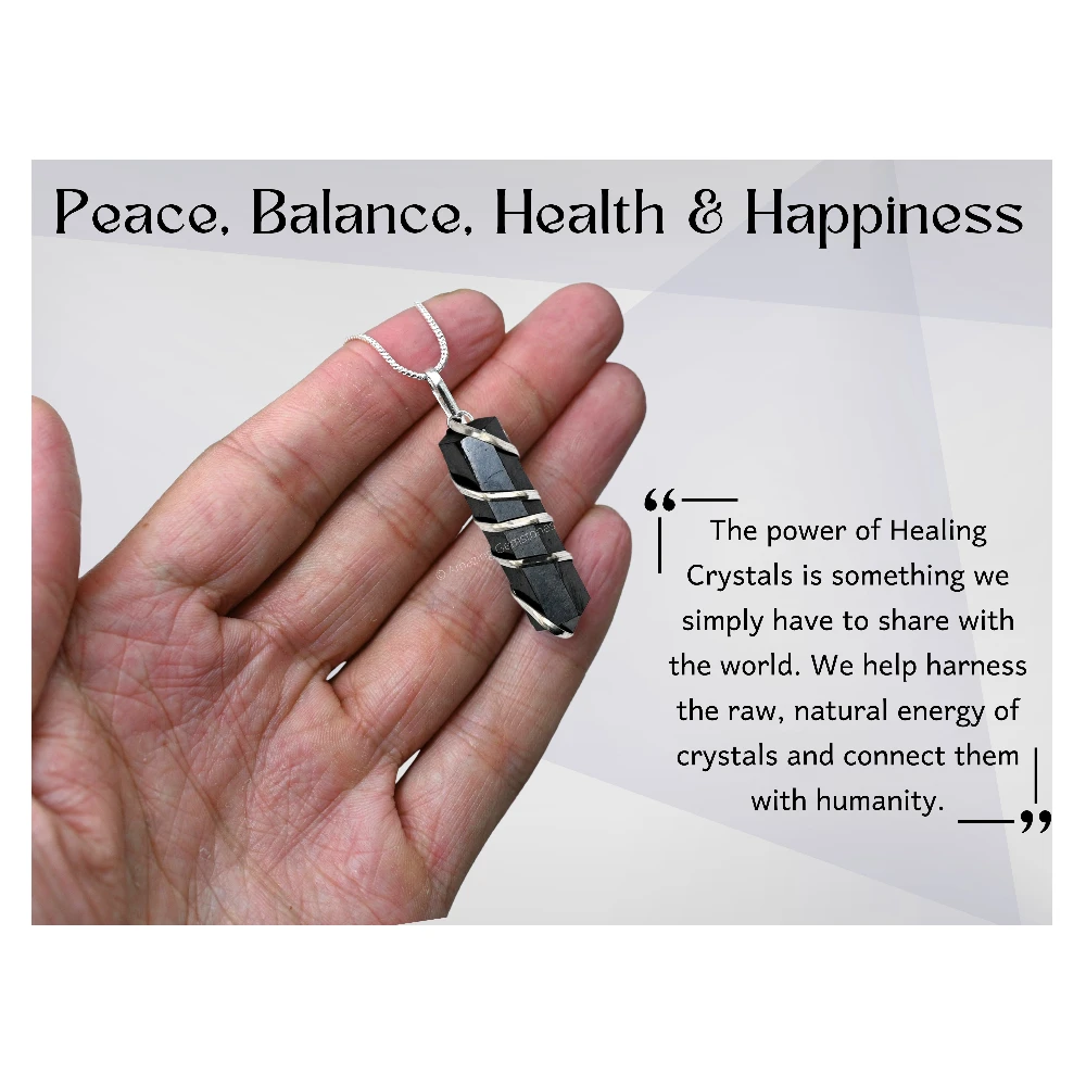 Shungite Necklace - Spiral Pencil
