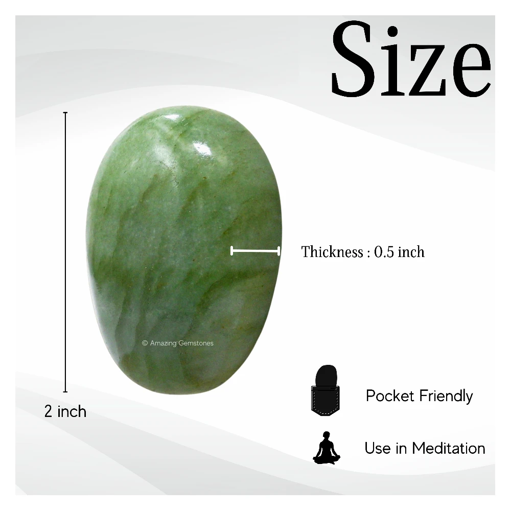 Light Green Aventurine Palm Stone