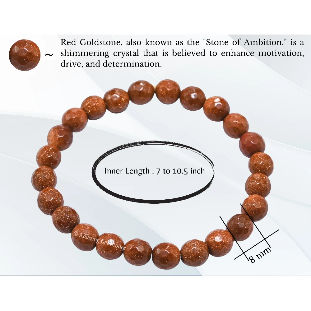 Red Goldstone Bracelet (Faceted) (Stretchable)