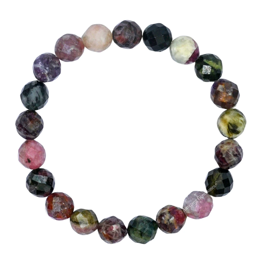 Multi Tourmaline Bracelet (Faceted) (Stretchable)