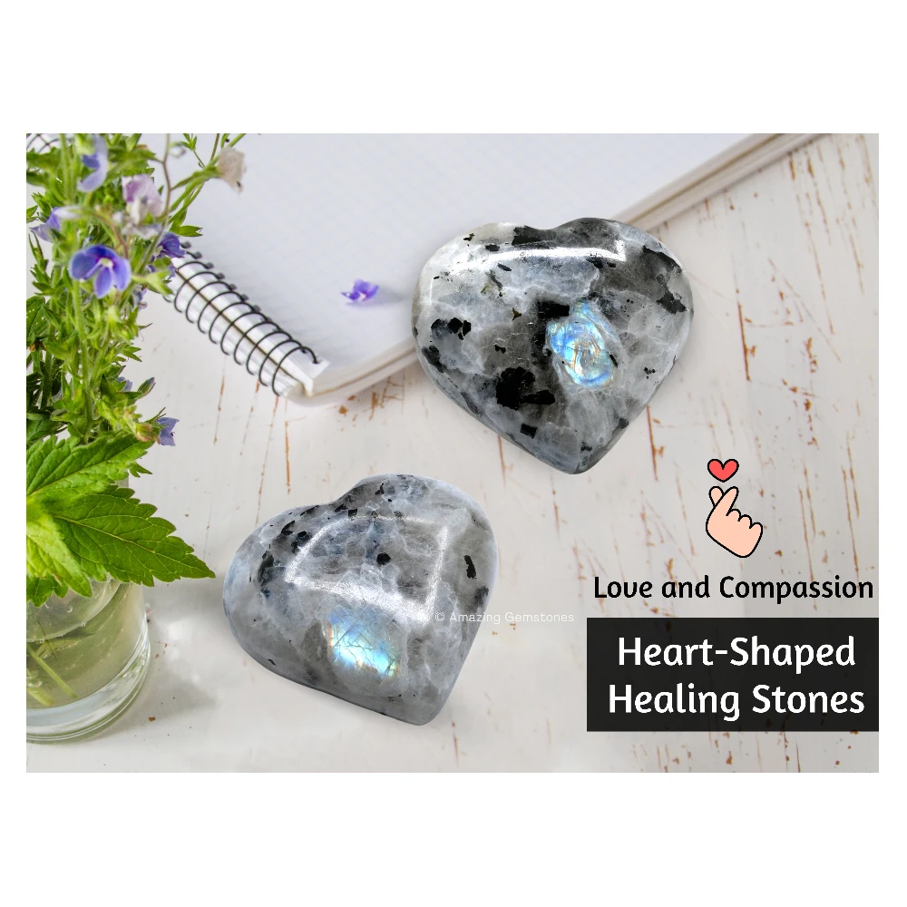 Rainbow Moonstone Heart