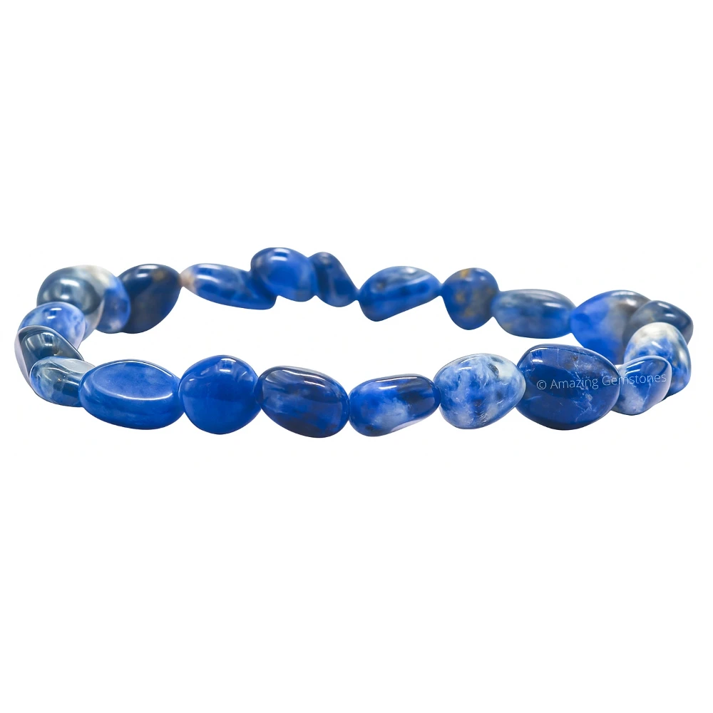 Sodalite Tumbled Stone Bracelet (Stretchable)