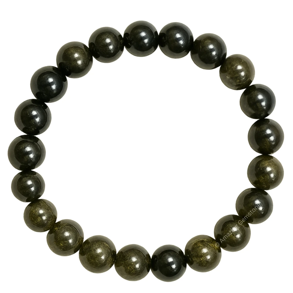 Gold Sheen Obsidian Bracelet (Stretchable)