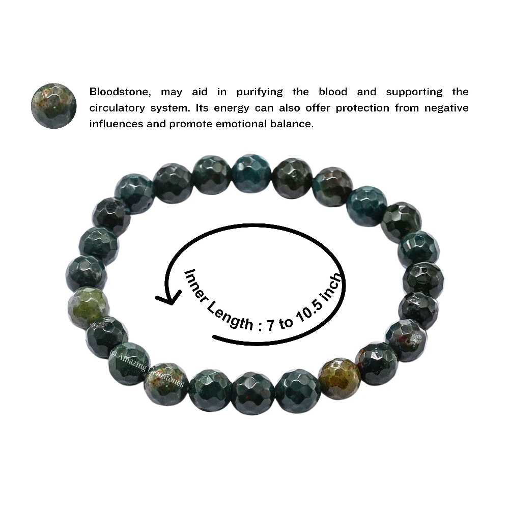Bloodstone Bracelet (Faceted) (Stretchable)