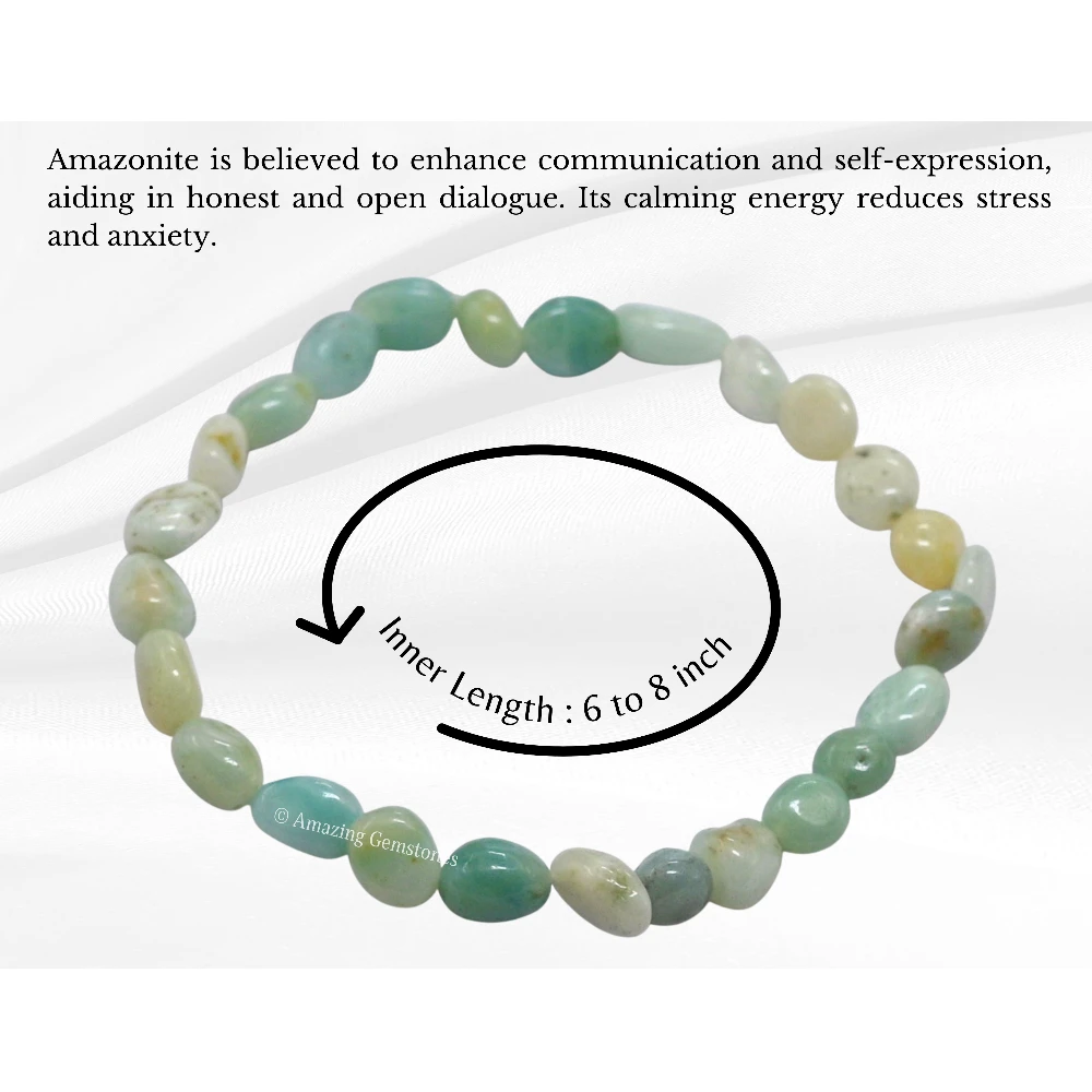 Amazonite Tumbled Stone Bracelet (Stretchable)