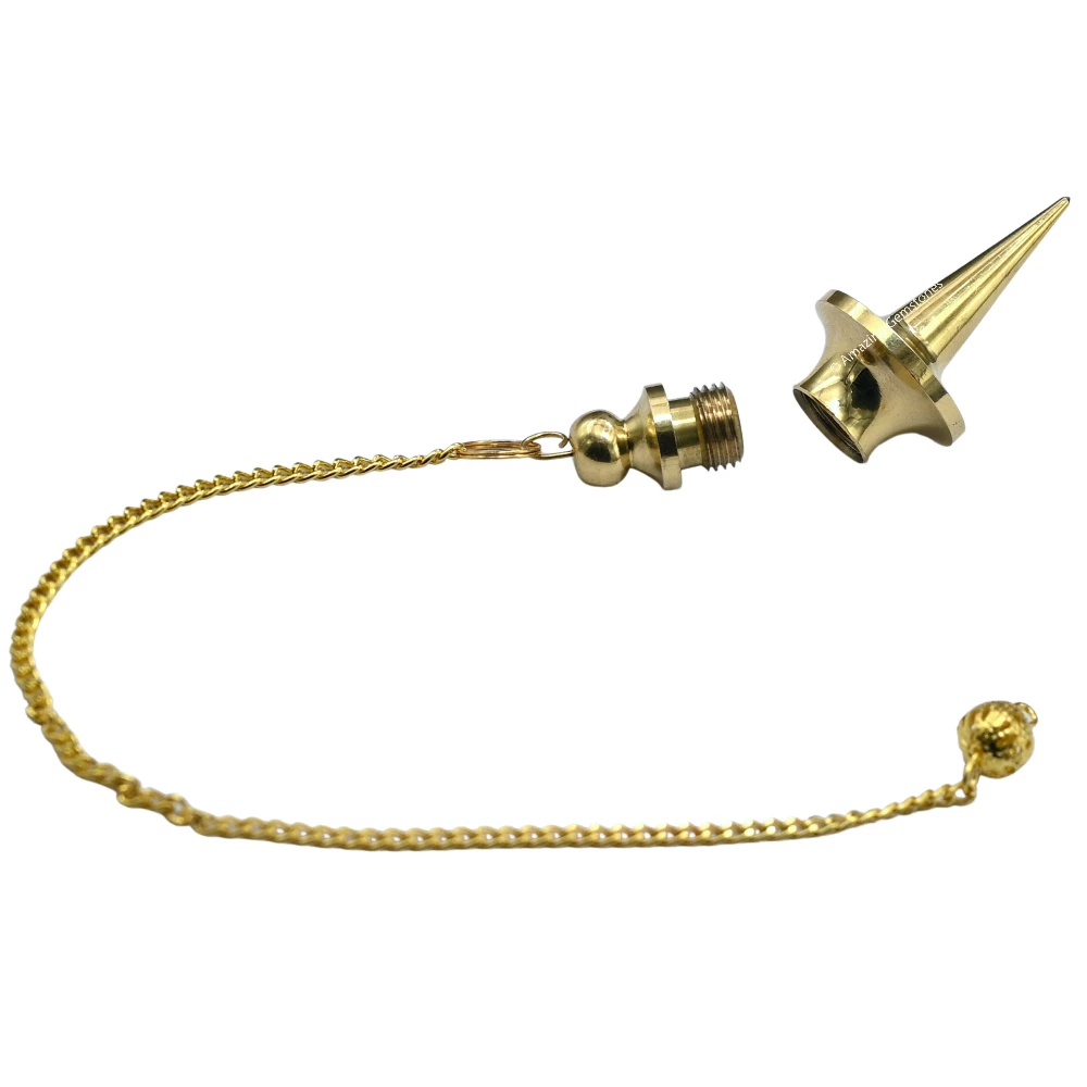 Copper Metal Pendulum - Gold Long Point with Disc (MP100)