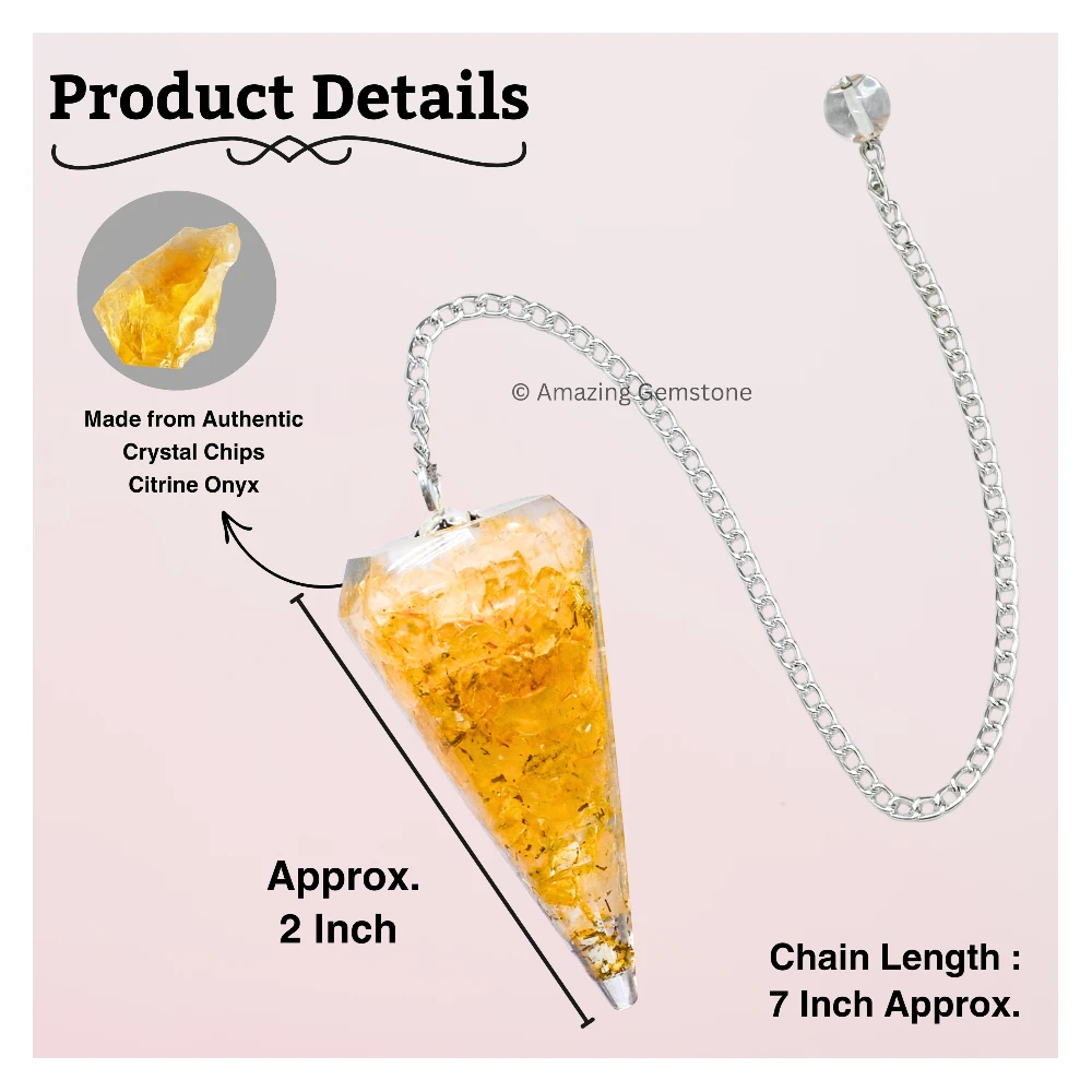 Citrine Onyx Orgone Pendulum