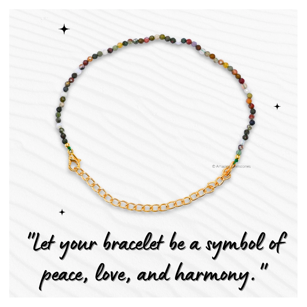 Mookaite Crystal Bracelet - 2mm Faceted Bead (Gold)