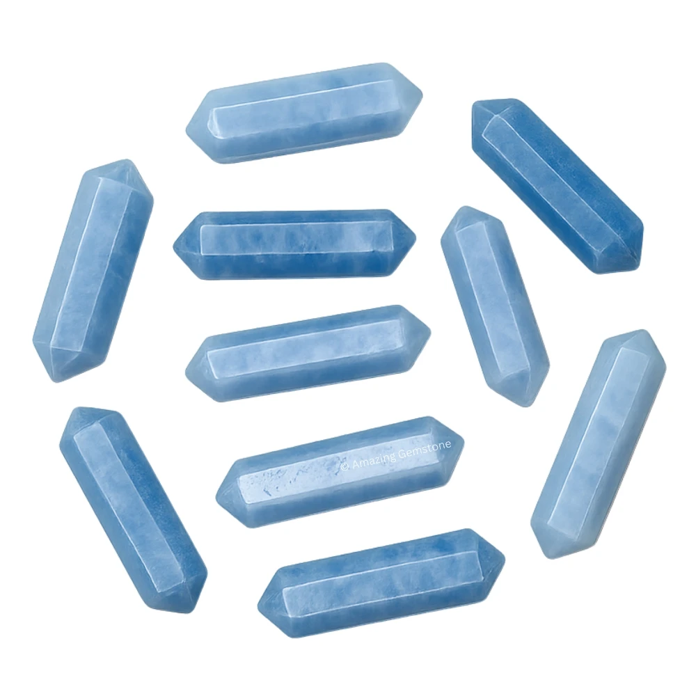 Angelite Pencil Points (Double Terminated) (Set of 3)