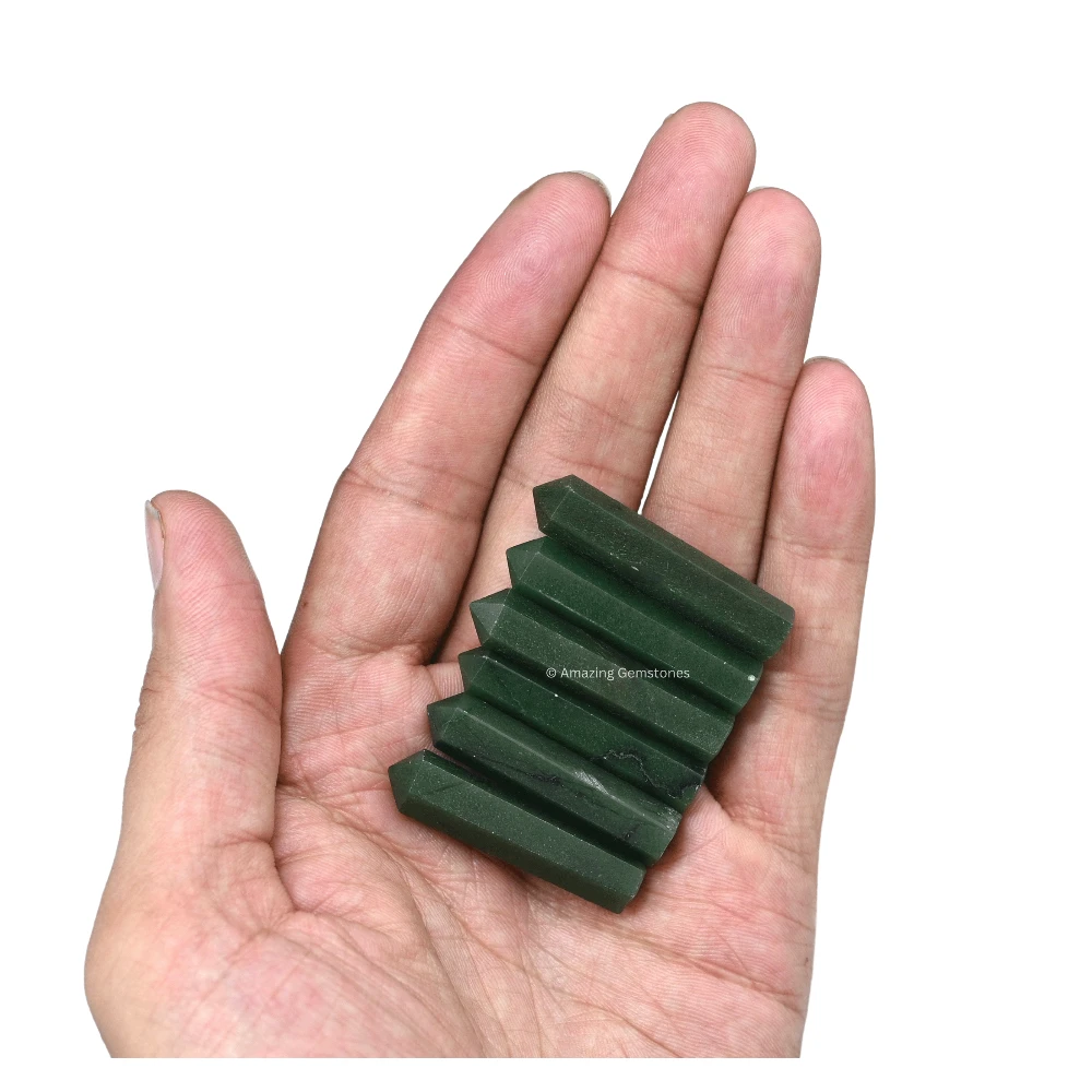 Green Aventurine (Dark) Pencil Points (Set of 3)