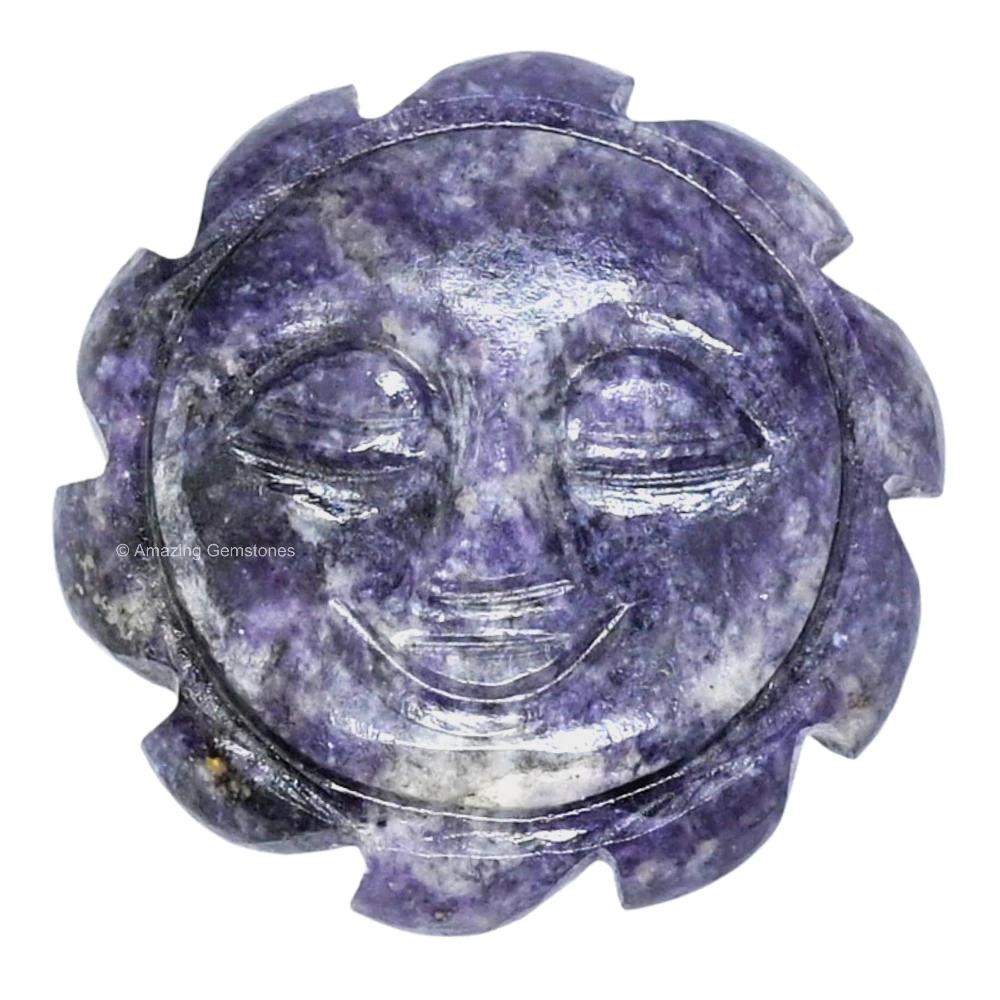 Lepidolite Crystal Sun Face