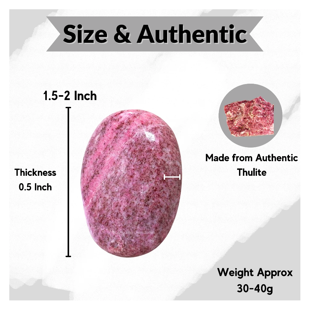 Thulite Palm Stone