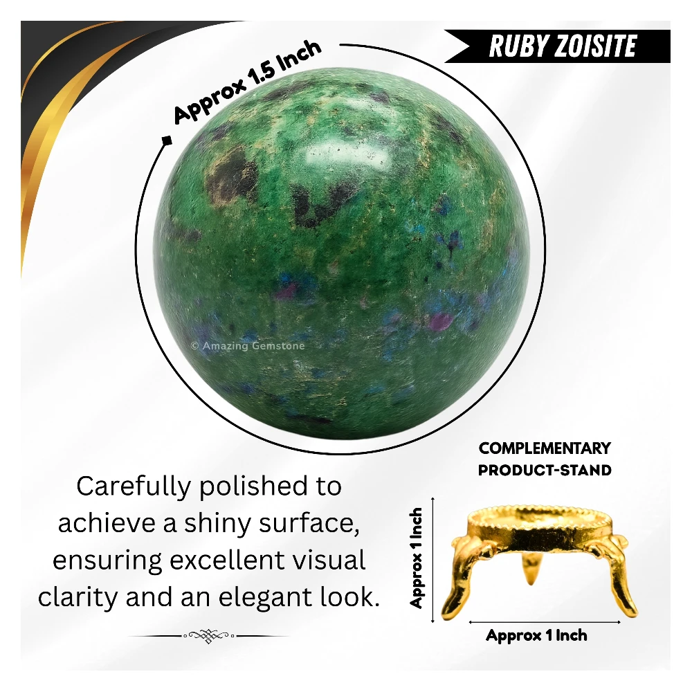 Ruby Zoisite Sphere (1.5 Inch)
