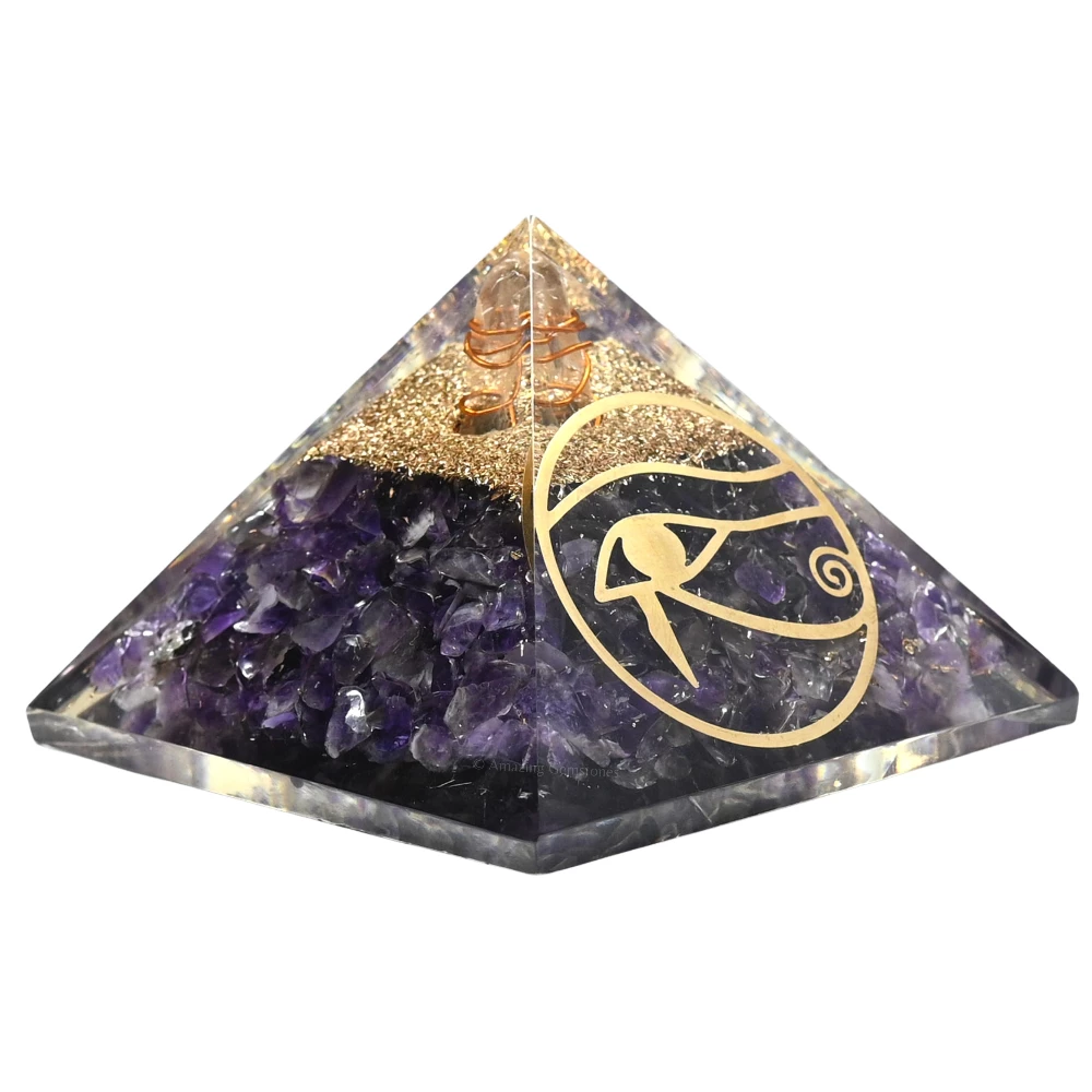 Amethyst Orgone Pyramid - Eye of Horus
