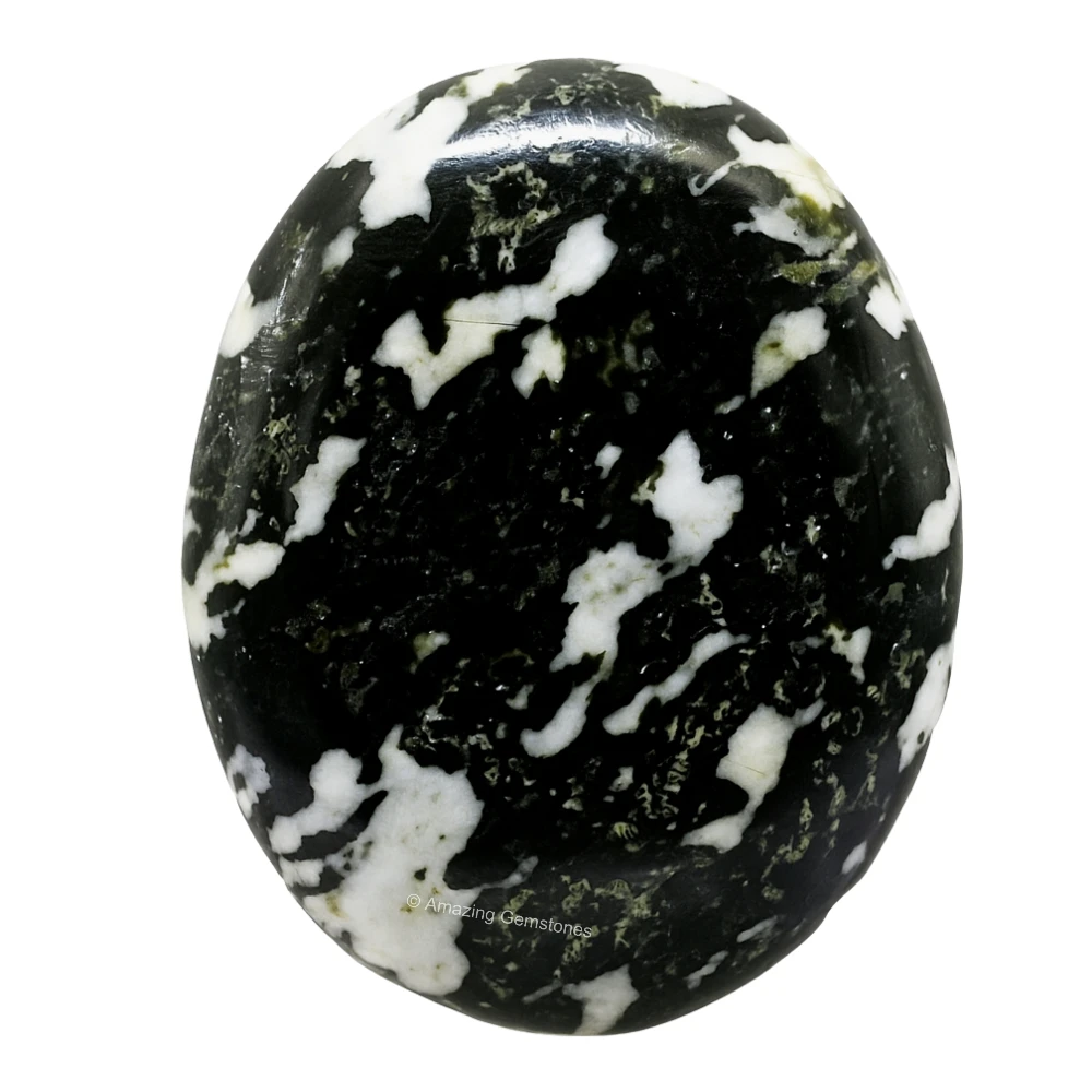 Black and White Tourmaline Palm Stone