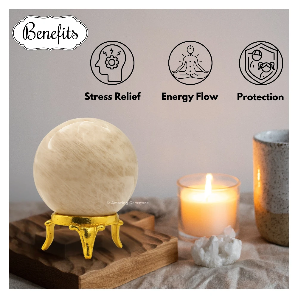 Cream Moonstone Sphere (2 Inch)